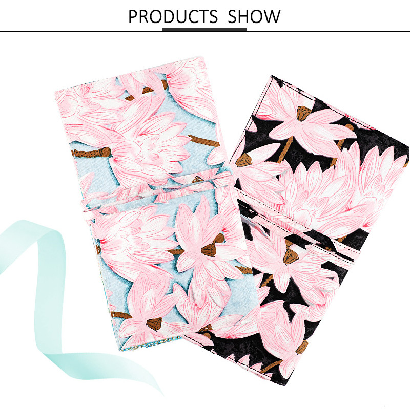 Pink Flower Print Travel Cotton Organizer Cosmetic Bag