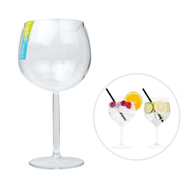 Clear Reusable Plastic Wine Glasses Cocktail Plastic Gin Balloon Home Picnics