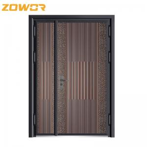 China 90mm Modern Iron Door Gate Design Double Steel Security Doors factory
