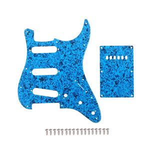 China 3Ply Blue Black Pickguard Scratch Plate SSS PVC Back Plate &amp; Screws For ST Style Strat Electric Guitar Accessories Parts factory