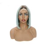 SGS Short Straight Human Hair Lace Front Wigs With Baby Hair Cuticle Aligned