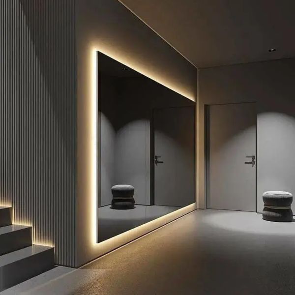 Close-up view of LED aluminum profile construction