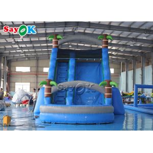 Bouncy Slides Custom Backyard Palm Tree Themed Inflatable Water Slide With