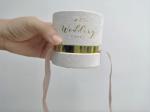 Customized D8*H7.7CM Grey Board Round Gift Box for Wedding Party Favors Decor