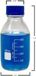 Lab Water Reagent Scientific 500ml Glass Round Media Storage Bottles With GL45