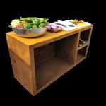 Rusty Corten Steel Outdoor Charcoal Bbq Grill 2mm For Cooking