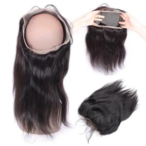 China Brazilian remy 100% virgin human hair raw unprocessed 360 lace frontal factory