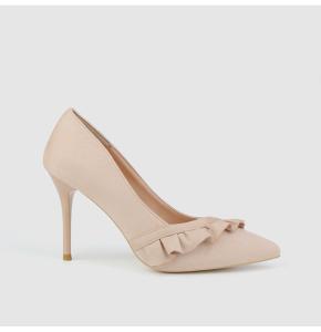 China Beige Plush Velvet Women Pointed Toe Pumps Arch Support Deodorization factory