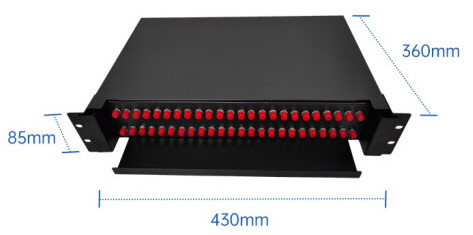 FC 48 Port Patch Panel 2U Rack Mount Cold Rolled Steel Sheet