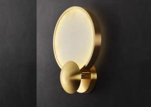 China White marble led round and long and plating gold wall lamp for hotel factory