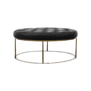 China SGS Leather Metal Coffee Table Antique Round Table With Leather Top factory