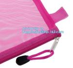 Mesh Zipper Bags, 3 PCS, Water-Resistant A4 Paper File Storage Office Document