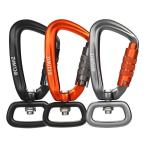Heavy Industry 4KN Black Auto Locking Aluminum Swivel Carabiner Snap Hook for