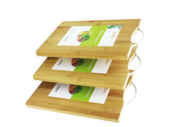 Professional Bamboo Kitchen Supplies Cherry Wood Bamboo Chopping Board Set 3