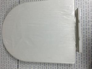 China Bathroom Plastic Elongated Toilet Seat With Double Hole And Super Spiral Joint factory