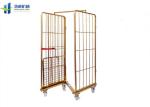Nesting Metal Folding Metal Trolley Industrial Warehouse Cage Trolley