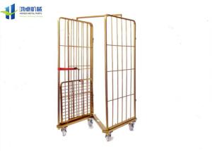 China Nesting Metal Folding Metal Trolley Industrial Warehouse Cage Trolley factory