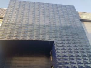 China Hidden Frame 3D Shape Metal Panel Curtain Wall For Facade In Spectra Bule Color factory
