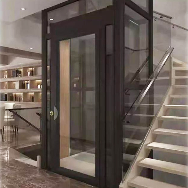 Classic Small Residential Home Villa Elevator 13 Persons Mirror Stainless Steel VVVF