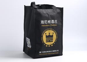 China Medium Size Non Woven Tote Bag Food Grade Supermarket Application Black Color factory