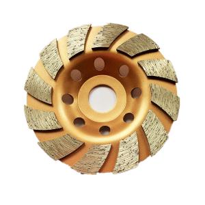 China 4.5inch Laser Welded 115mm Segmented Diamond Turbo Grinding Cup Wheel For Concrete , Stone, Building Material factory