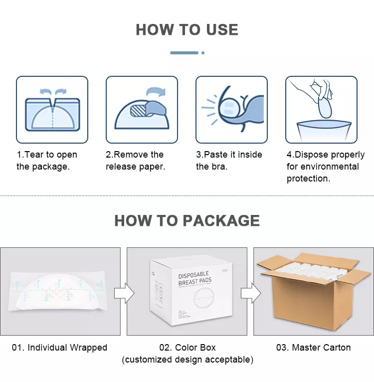 OEM ODM Customization Acceptance Disposable Breast Pads for Mom