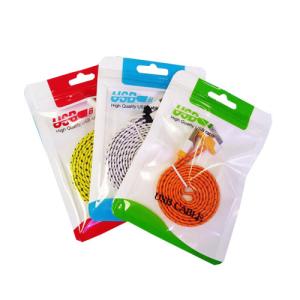 China Colorful Printing Data Cable Packaging Bag USB Packaging Zip lock Plastic Bag factory