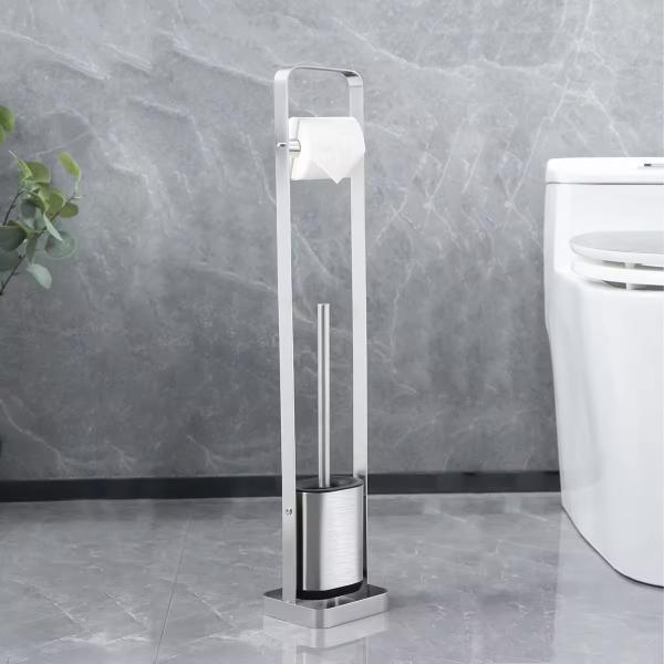 Stainless Steel Compact Bathroom TPR Toilet Brush Holder SET Hot Europe Style