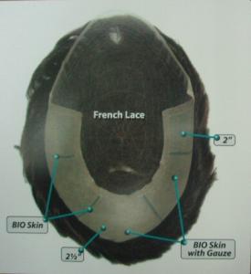 China 100% Indian Remy Hair French Lace With Bio Skin front Men's Toupee factory