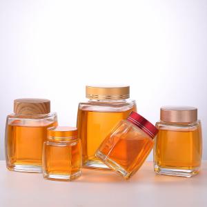 China Empty Square Glass Honey Packaging Jars 360ml 750ml Clear factory