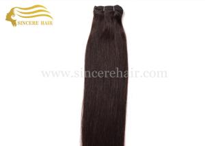 China 60 CM Remy Cuticle Hair Weft Extensions for sale - 24&quot; Silk Straight Brown Remy Human Hair Weft Extension For Sale factory