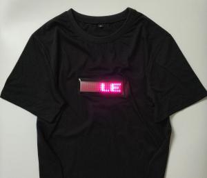 China wholesale Programmable rolling message Couple LED Flashing T-Shirt Night Club Wear power supply by 2pcs CR2032 batteries factory