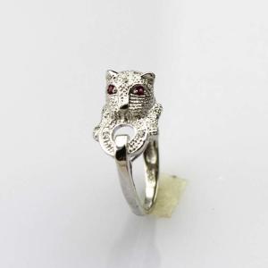 China Designer Jewelry Solid Sterling Silver Leopard Ring Pave Cubic Zirconia(SRJ700) factory