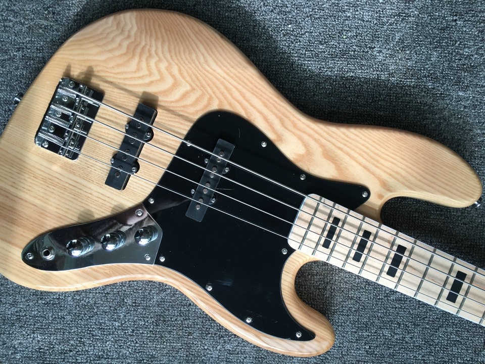 Custom 4 strings fanned fret electric bass ash body maple neck 33-35' passive pick up