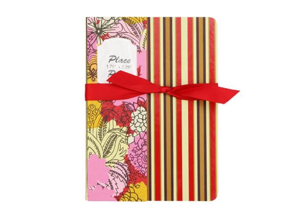 Stripe Custom Printed Notebooks , Personalised Writing Journal Bookmark Bow