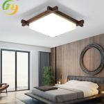 Creative New Chinese Walnut Color Nordic Wood LED Ceiling Lamp
