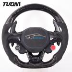 Leather Led Volkswagen Carbon Fiber Steering Wheel With Stripe 350mm