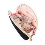 Half Moon Handy Black Velvet Organizer Makeup Bag