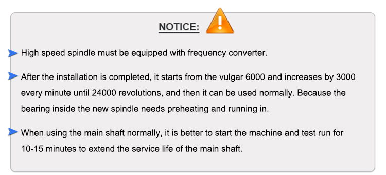 2.2W Air-cool VFD Inverter Spindle Motor with ER20 Built-in Motor Spindle Frequency 400HZ