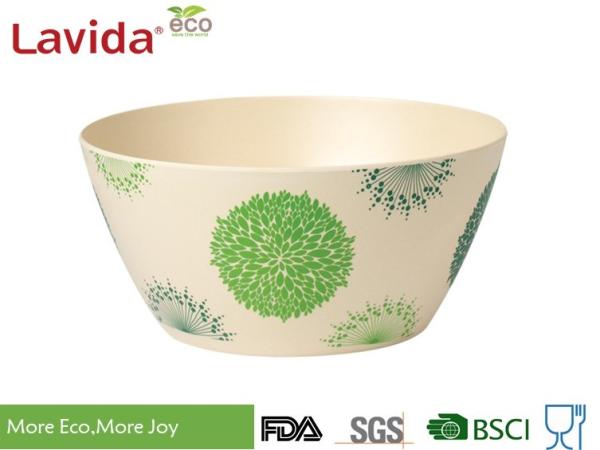 Large Disposable Biodegradable Natural Bamboo fibre Bowl Round Shape Melamine