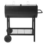 Outdoor Garden Party BBQ Grill with Trolley Cooking Area 67*38 cm Chrome Plated
