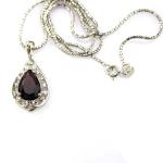 Fashion 9mmx12mm Pear Shape Purple Cubic Zircon Pendant(PSJ0395)