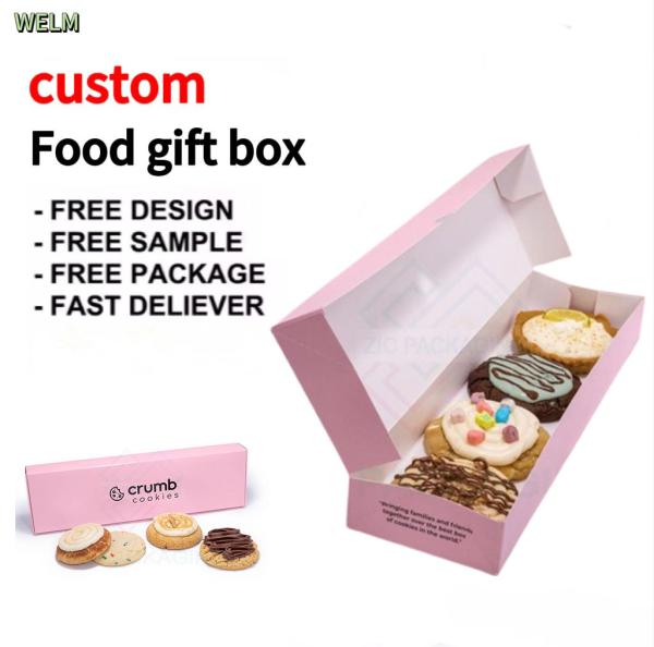 Christmas Foldable Gift Small Cardboard Boxes Bulk Cake Macaron Biscuit