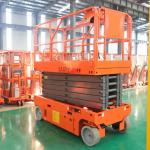 Battery Operated Self Propelled Scissor Lift Mobile Orange For High Place