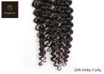 12inch Kinky Curly Human Hair Bundles With Closure