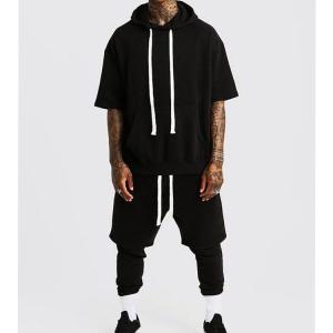 China Custom Logo Mens Plain Sweat Suits , Casual Short Tracksuits Set For Men factory