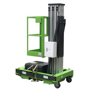 China 9 Meters 130kg Load Single Mast Lift , Aluminum Mobile Aerial Work Platform factory