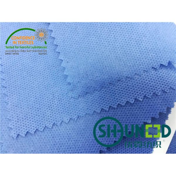 Blue PP Spunbond Non Woven Fabric 35gsm / Soft Non Woven Polypropylene Roll For Garment