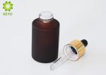1 OZ Amber Glass Bottles With Dropper , Cylindrical Essential Oil Dropper