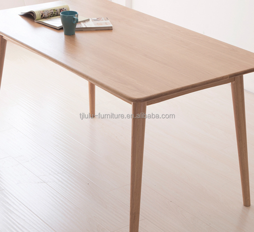 Sturdy Style Modern Simple Design American Walnut Color Solid Wood Dinning Table Set Seat